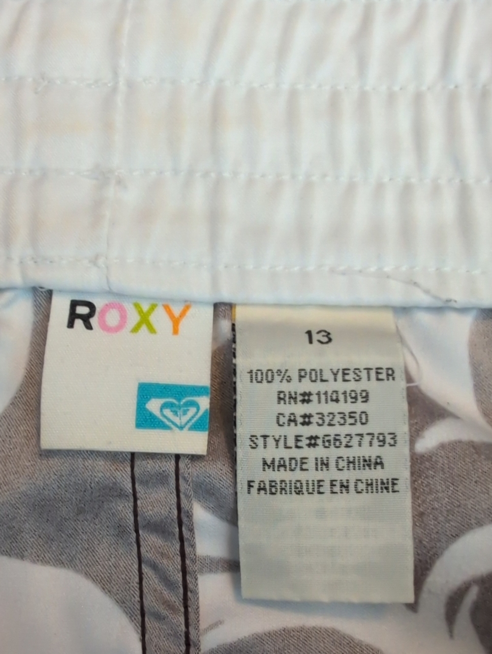 Roxy Women’s Floral Print Board Shorts in Brown and White - Picture 7 of 7